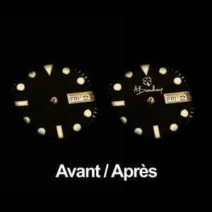 Logo sur cadran de montre